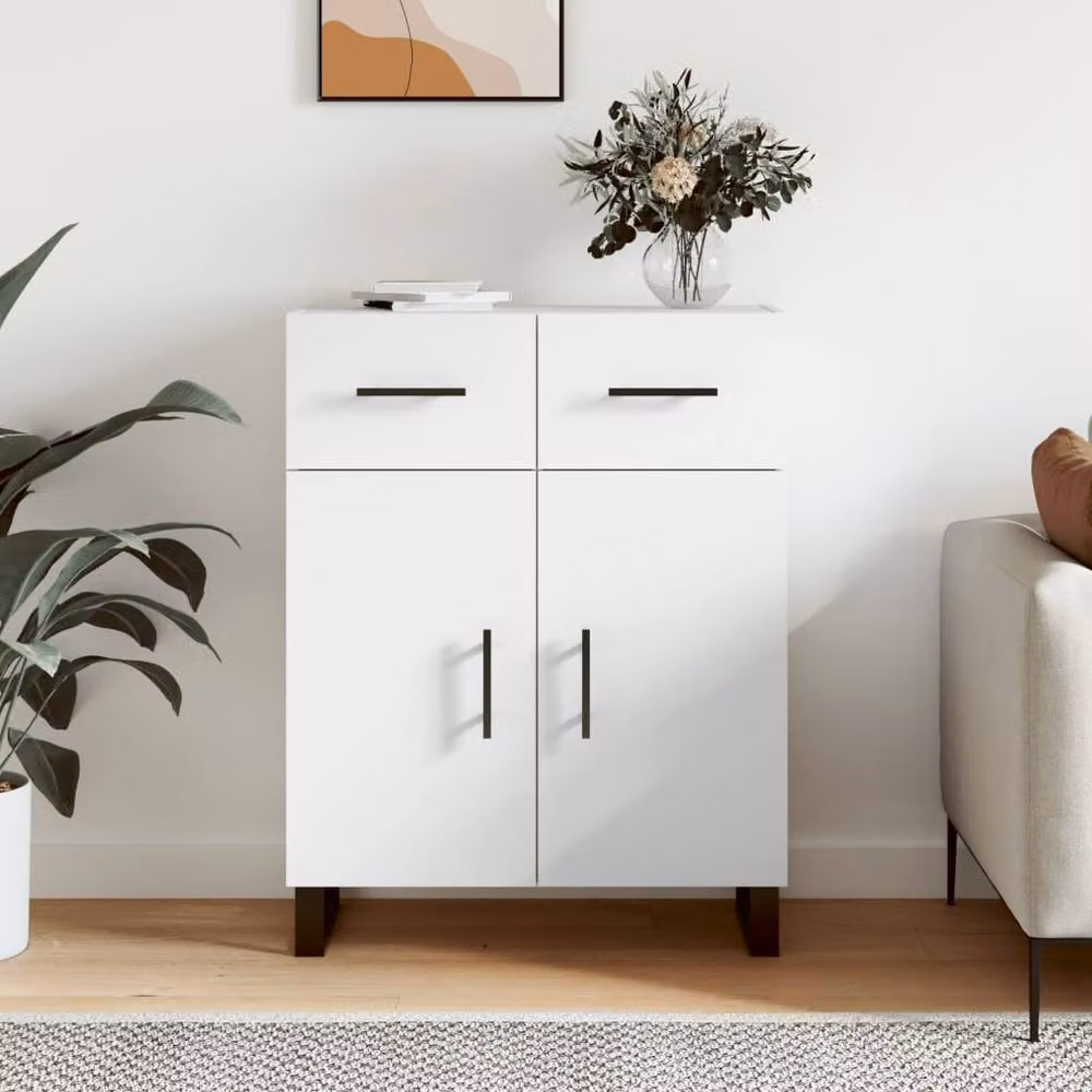 Berkfield Home Modern White Matt Sideboard W/D/H: 69.5 x 34 x 90 cm – 2