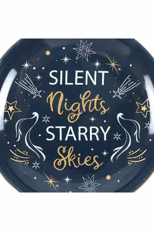 KDMD Silent Nights Starry Skies Ceramic Trinket Dish in Petrol Blue and Gold – 3