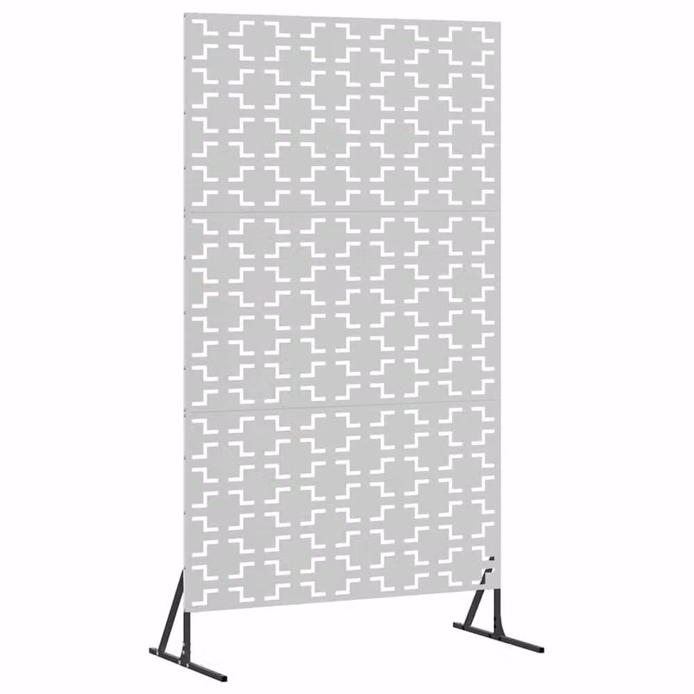 Berkfield Home Silver Galvanised Steel Privacy Screen, W: 100 cm, D: 50 cm, H: 180 cm – 3