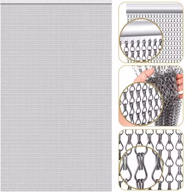Nordara Heavy Duty Aluminium Fly Screen Door in Silver, W/H: 90.0 x 215.0 cm – 1
