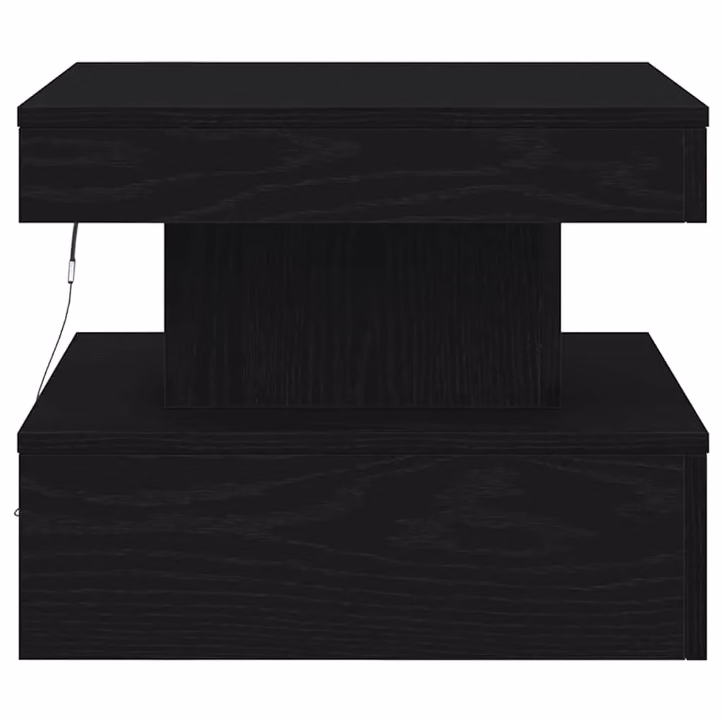 Berkfield Home Modern Square Coffee Table with LED Lights in Black Oak, W/D/H: 50 x 50 x 40 cm – 7