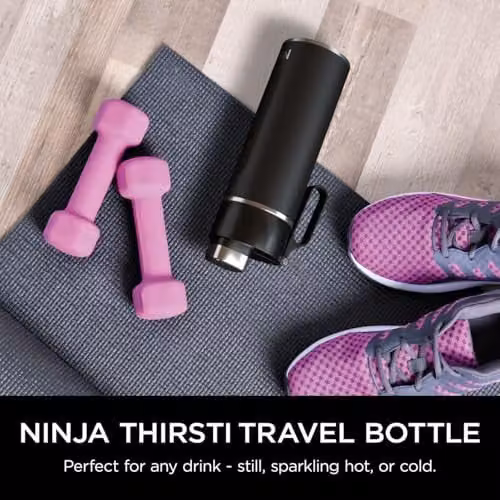Ninja Thirsti Leak-Proof Water Bottle and Flask, Black, 530 ml – 2