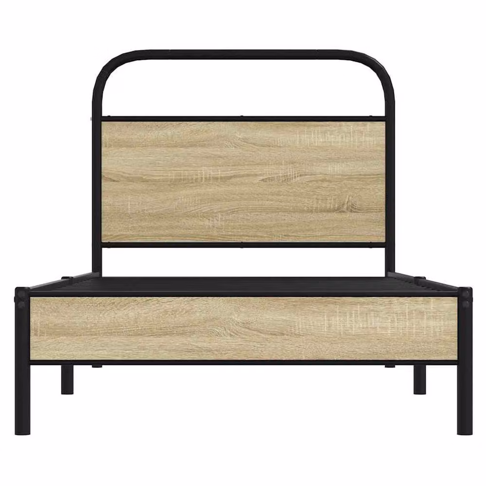 Berkfield Home Elegant Small Single Bed Frame in Sonoma Light Oak Wood – 3