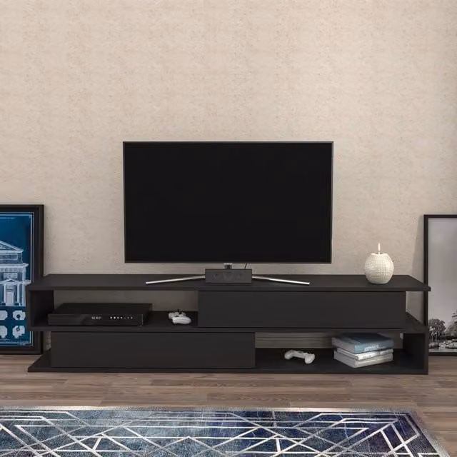 Decorotika Cortez Modern TV Unit in Anthracite Grey