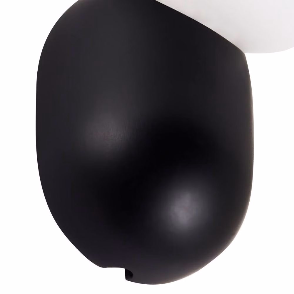 Wyld and Coco Set of 2 Black Resin Globe Wall Lamps with Vintage-Style Glass Spheres – 3