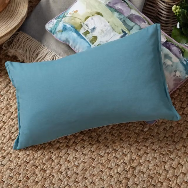 Voyage Maison Alfresco Rectangular Outdoor Cushion in Petrol Blue, Stain Repellent, W/D/H: 50 x 30 x 30 cm