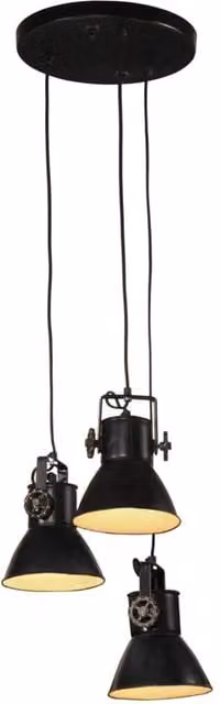 Berkfield Home Black Metal Industrial Hanging Lamp, W/D/H: 30 x 30 x 100 cm, E27 – 1