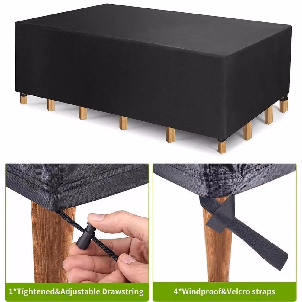 FLAVORA Waterproof Heavy Duty Outdoor Furniture Cover, Black, W: 152 cm, D: 104 cm, H: 71 cm – 2