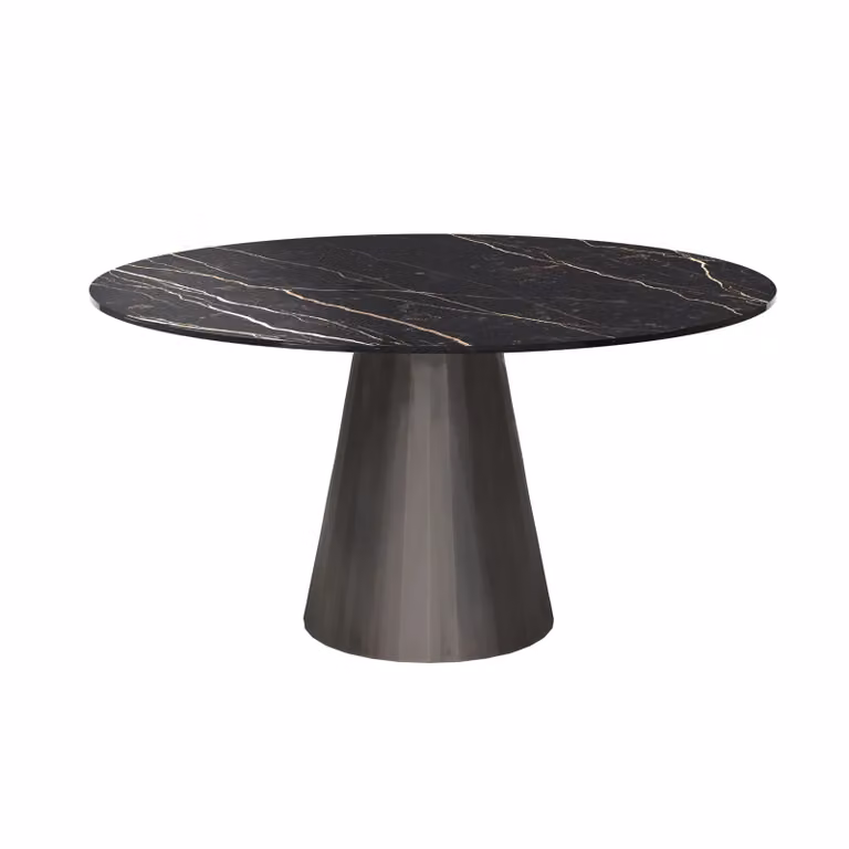 Dome Deco VENETO Round Marble Dining Table in Black