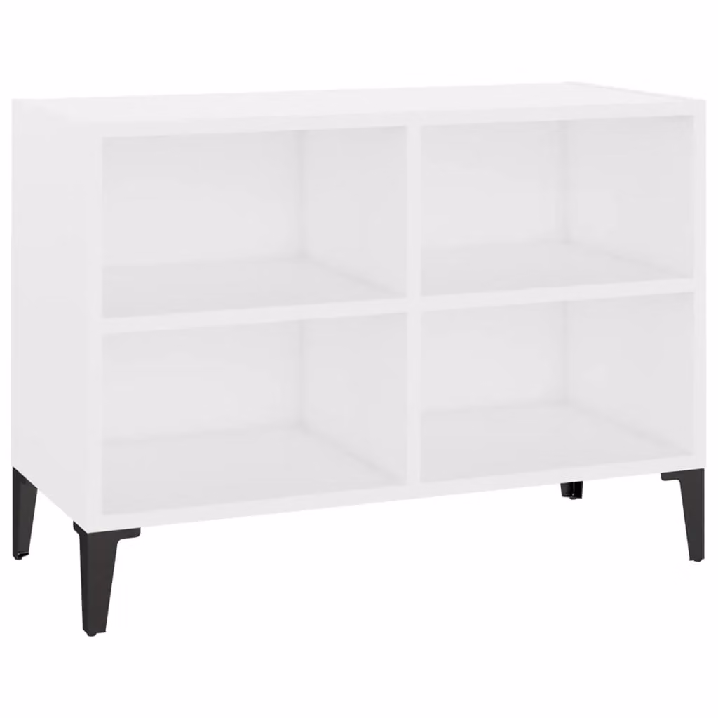 Berkfield Home TV Cabinet with Metal Legs, White, W: 69.5 cm, D: 30 cm, H: 50 cm – 2