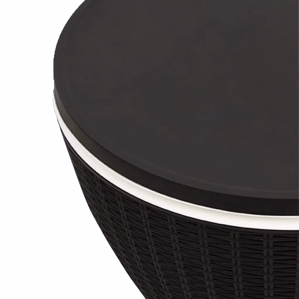 Berkfield Home 3-in-1 Ice Cooler Table in Black Matt Polypropylene – 3