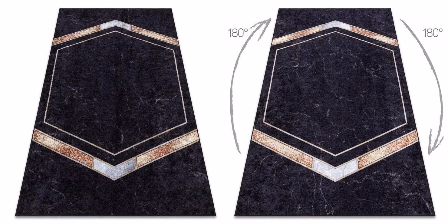 RugsX Miro Geometric Black Rectangular Rug, W: 120 cm, L: 170 cm – 2