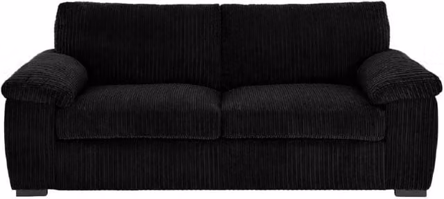 SOFASELECTION UK Amalfi 3 Seater Jumbo Cord Upholstered Sofa in Grey and Black