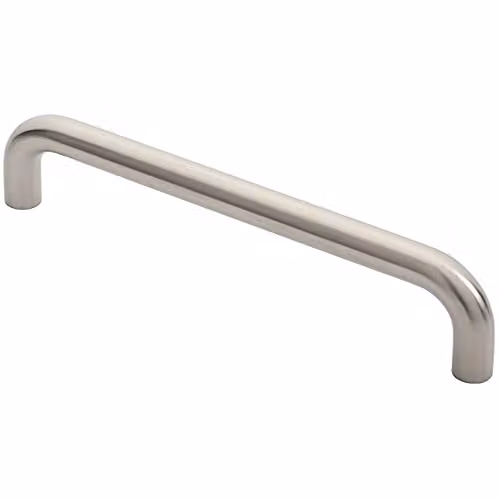 Loops Round D Bar Pull Handle in Brushed Satin Stainless Steel, Silver, 300mm Fixing Centres