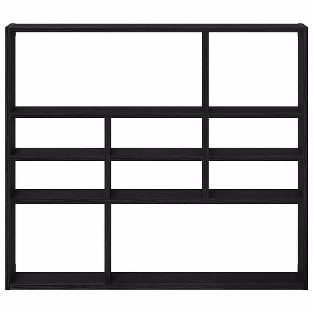 Berkfield Home Wall Mounted Black Oak Shelf, W/D/H: 90 x 16 x 78 cm – 3