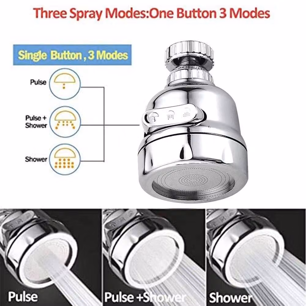 KORVIXA Flexible Faucet Extender Sink Tap Spray Head Attachment in Silver – 2