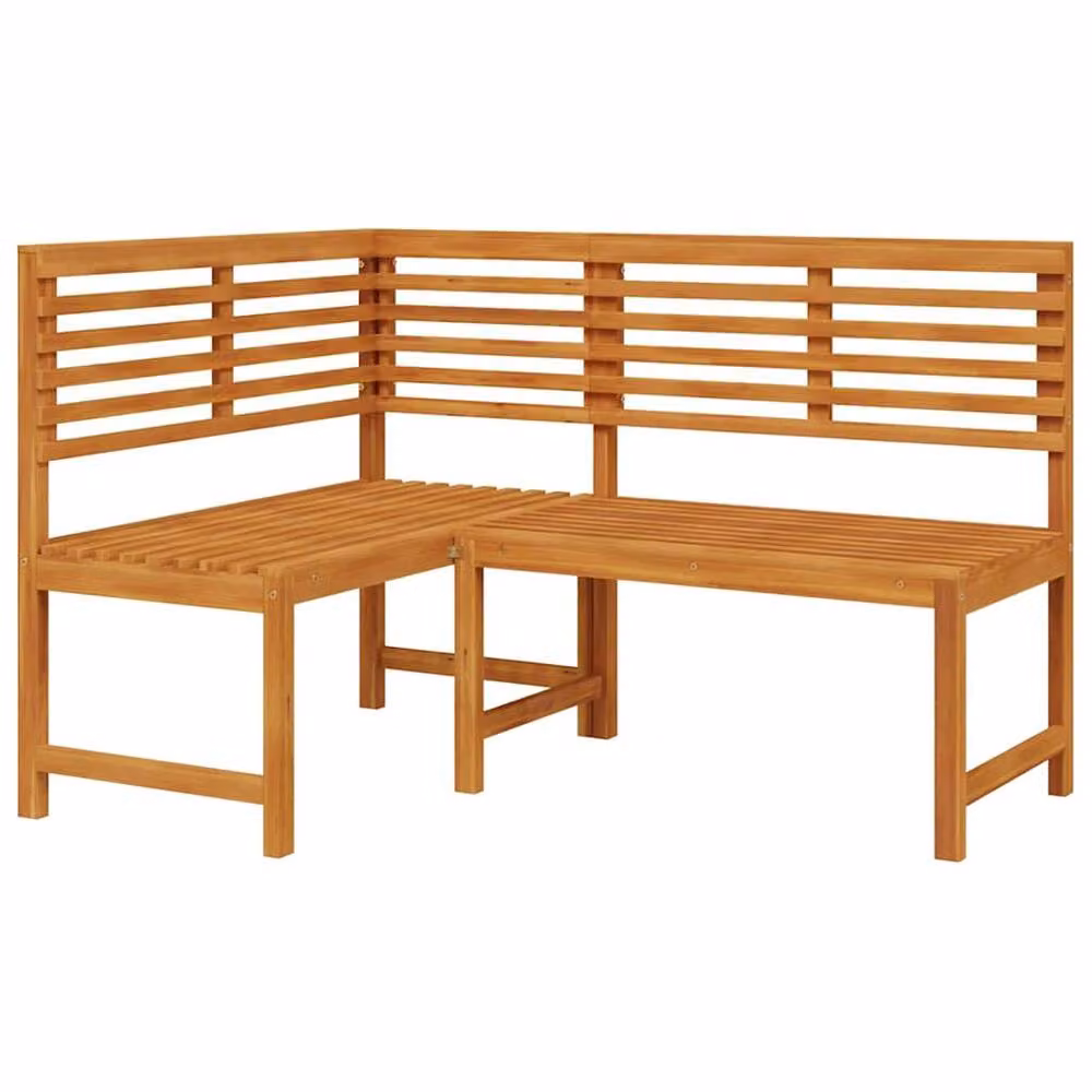 Berkfield Home Beautiful Garden Corner Bench in Brown Solid Oiled Acacia Wood, 140 cm – 2