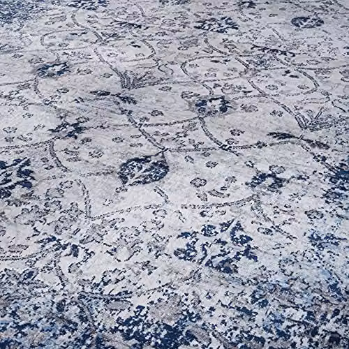 THE RUGS Montana Vintage Oriental Area Rug in Blue and White, W: 80 cm, D: 150 cm – 3