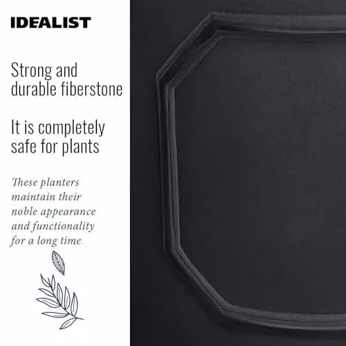 IDEALIST Grey Faux Lead Reinforced Stone Planter, 30 cm, 15 L – 9