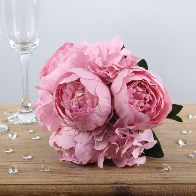 Kingsbury Gifts Artificial Pink Peony Tabletop Bouquet