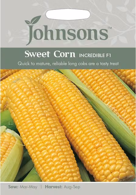 Johnsons Incredible F1 Sweet Corn Yellow Vegetable Seeds