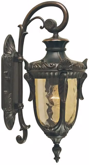 Loops Old Bronze IP44 Outdoor Wall Light Sconce with E27 LED Bulb Compatibility – 1