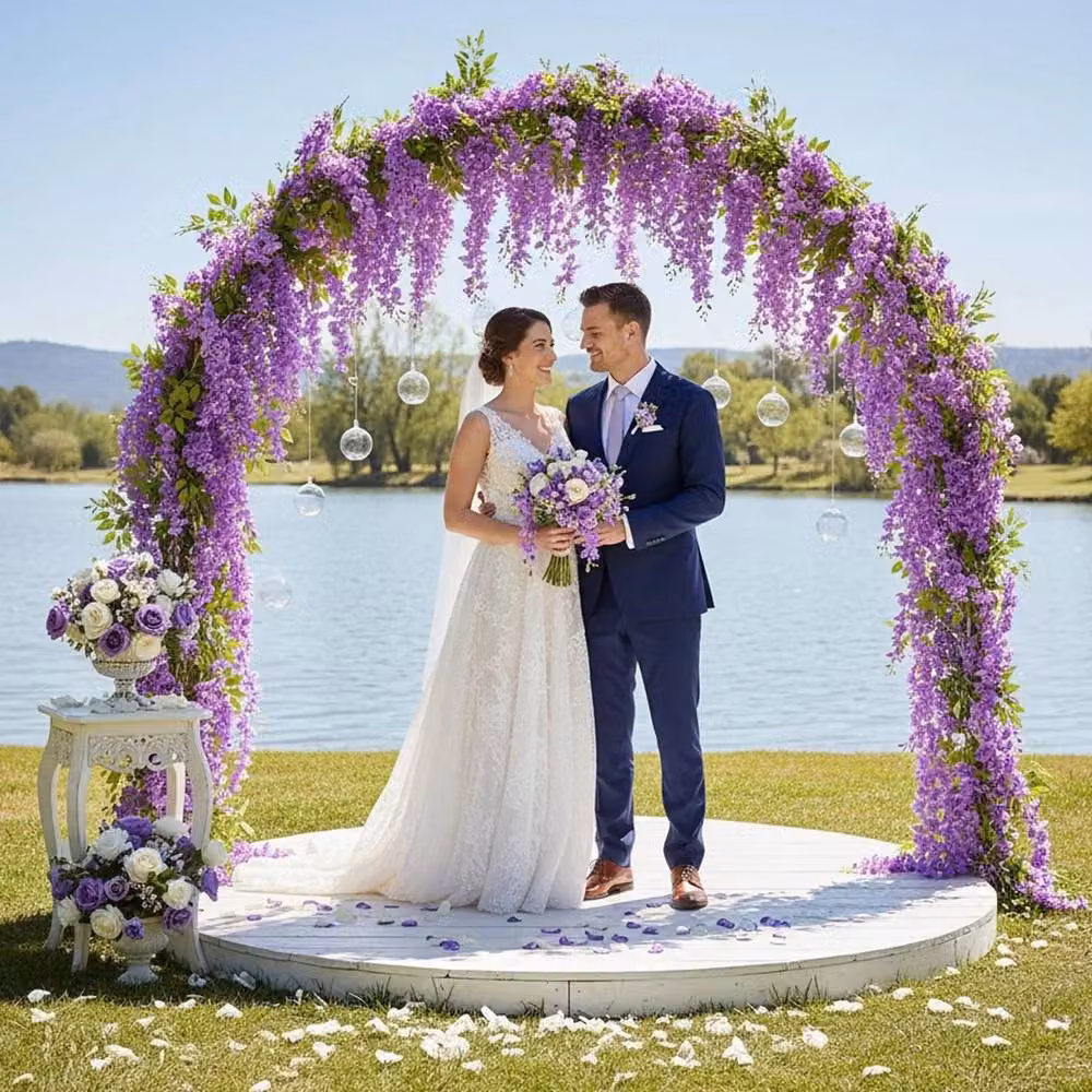 NESTLUNE Purple 4-piece Set of Artificial Hanging Flowers, W/D/H: 100 x 60 x 60 cm – 4