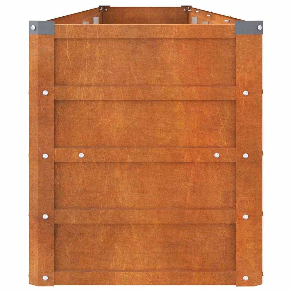 Berkfield Home Garden Brown Corten Steel Raised Bed W: 320 cm, D: 40 cm, H: 45 cm – 3