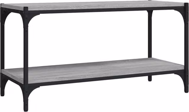 Berkfield Home Grey Sonoma TV Cabinet in Engineered Wood and Steel, W/D/H: 80 x 33 x 41 cm – 1