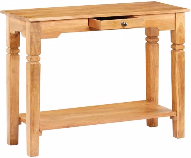 Berkfield Home Beautiful Console Table in Brown Solid Acacia Wood W/D/H: 100 x 40 x 76 cm