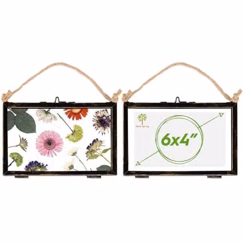 Nicola Spring Pack of 2 Black Metal Hanging Photo Frames for 10 x 15 cm Photos – 1