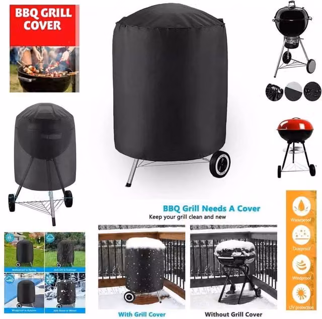 SPETLEK Waterproof Black Barbecue Grill Cover, W/D/H: 100 x 60 x 77 cm