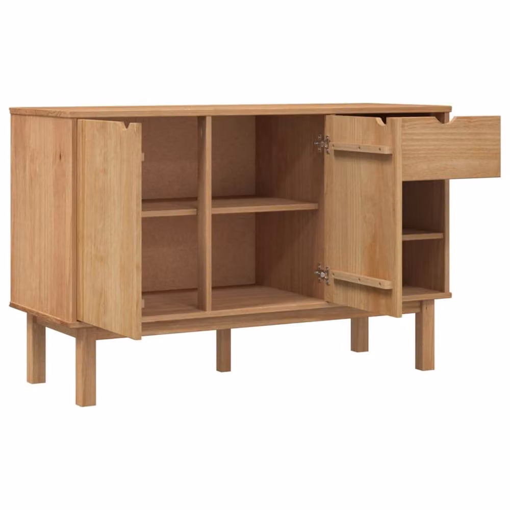 Berkfield Home OTTA Sideboard in Natural Solid Pine Wood, W/D/H: 114 x 43 x 73.5 cm – 3