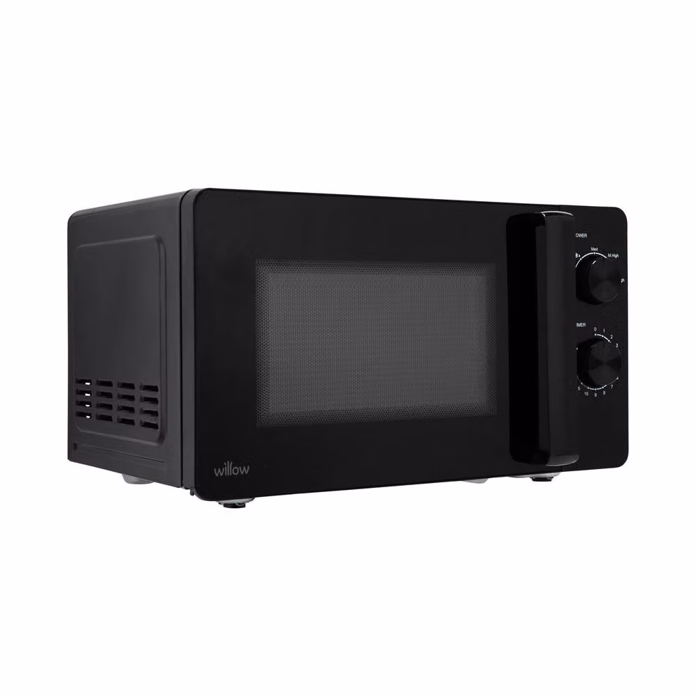 Willow WM20MB 20L 800W Manual Solo Countertop Microwave Oven, Black – 4