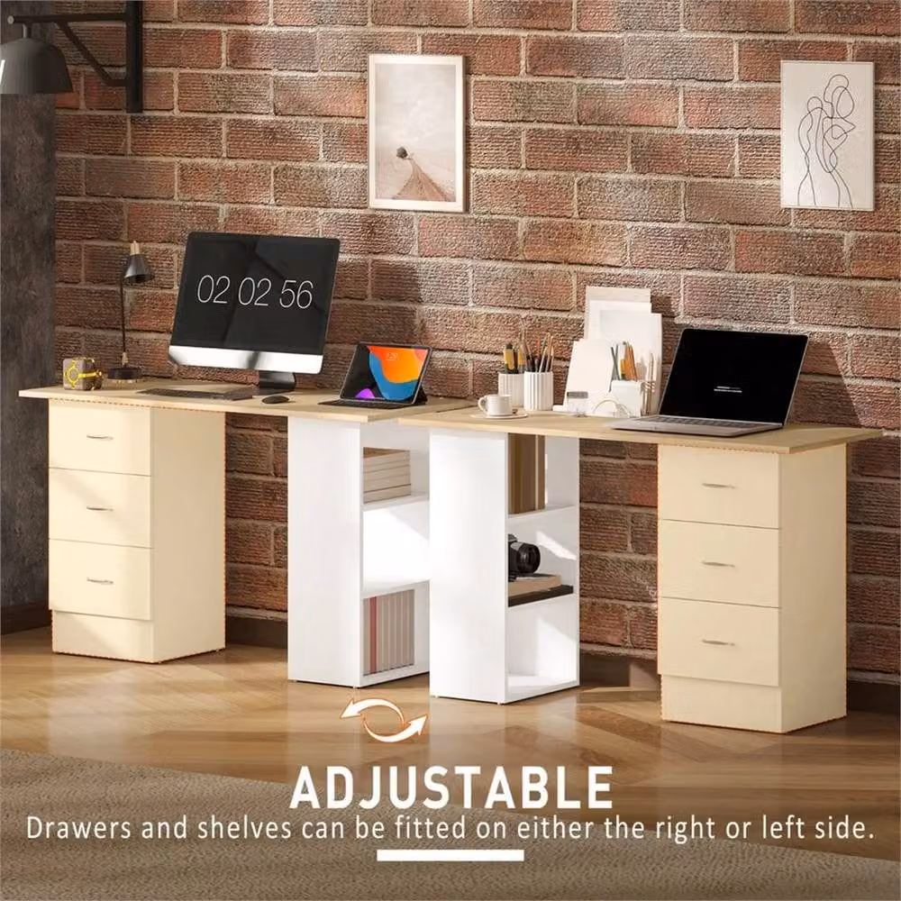 EONLION White MDF Computer Desk for Home Office, W/D/H: 100 x 100 x 100 cm – 3