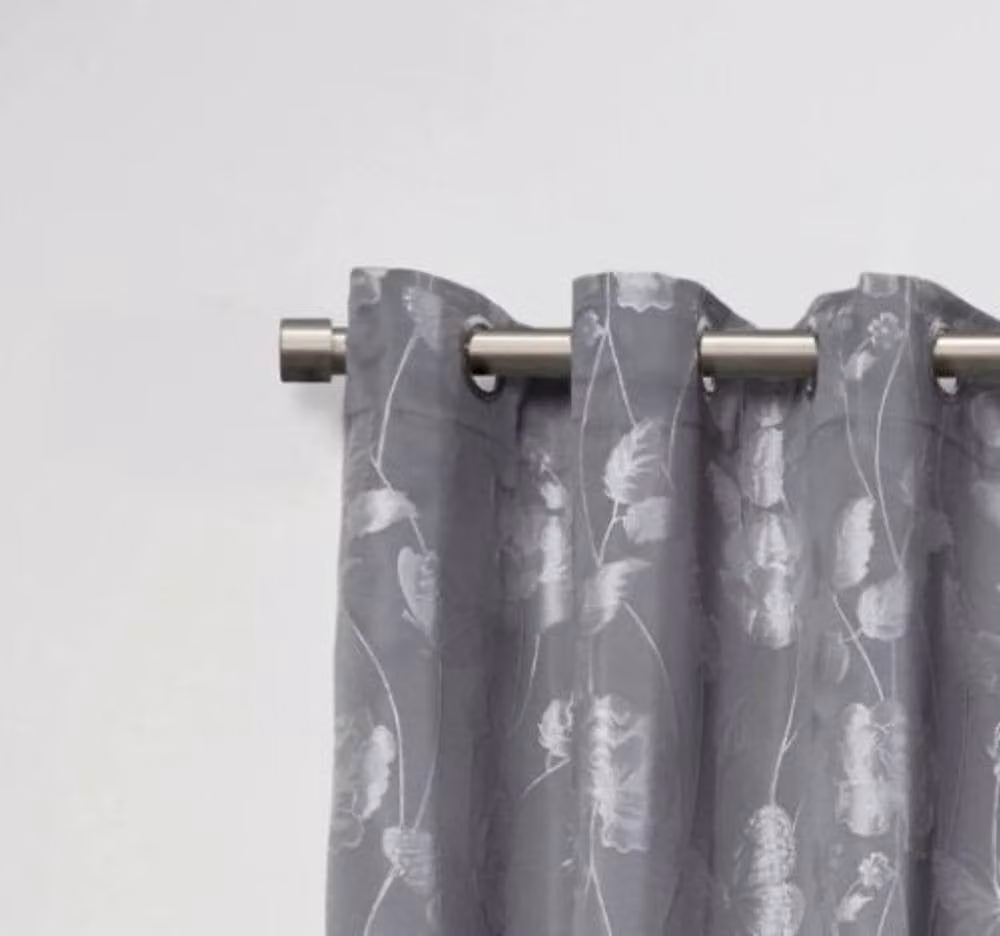 New Edge Blinds Fenton Extendable Eyelet Metal Curtain Pole Set 16-19mm, Black, Width: 160 cm