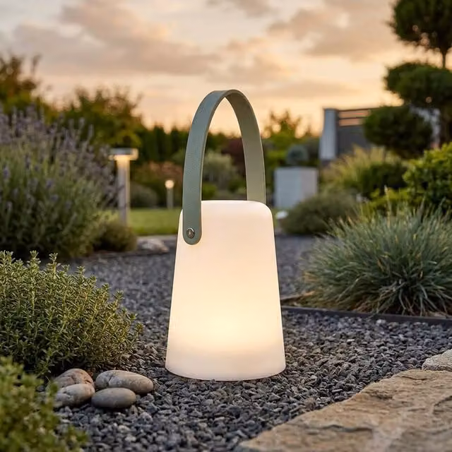 Garden Greatness Lunaria Dome Sage LED Garden Lantern in Green