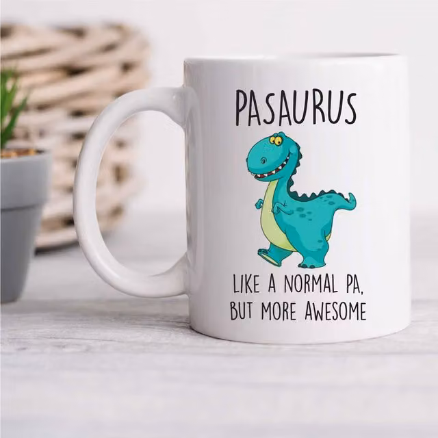 60 Second Makeover Pasaurus Men's Ceramic Mug in White