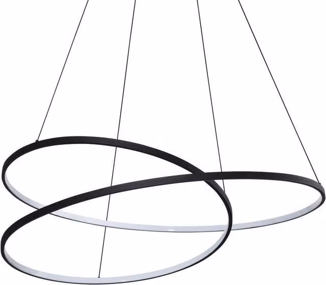Netlighting Oz Integrated LED Pendant Ceiling Light in Black, 8300lm, 3000K Warm White
