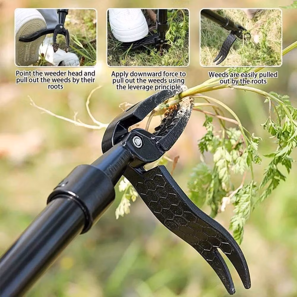 FLAVORA Black Aluminium Long Handle Claw Weeding Tool, 100g – 5