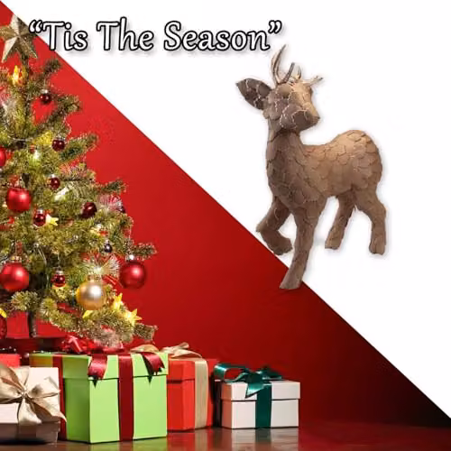 VFM e-Store Gold Christmas Standing Deer Decoration, H 37 cm x W 10 cm x D 10 cm – 5