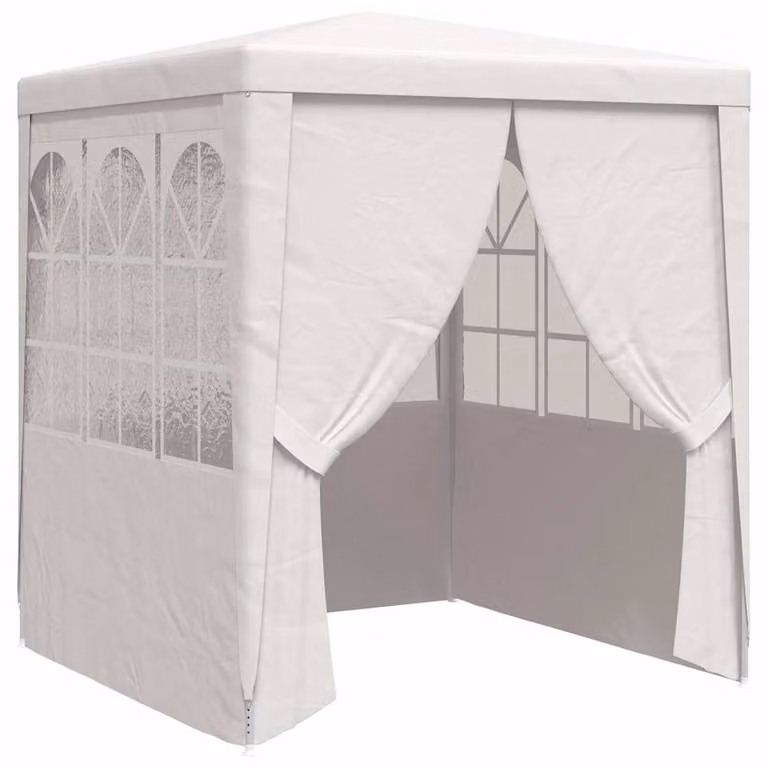 Berkfield Home Professional Party Tent with Side Walls and Windows, White, W: 2 m x D: 2 m