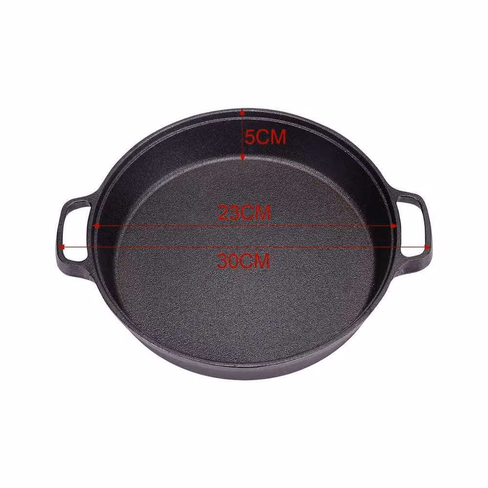 VOGREX Black Cast Iron Pre-Seasoned Frying Pan Skillet, 23 cm – 2