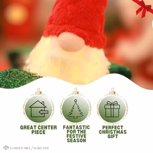 Three Kings Plush Glo-Kert Gonk Red Tabletop Christmas Decoration – 3
