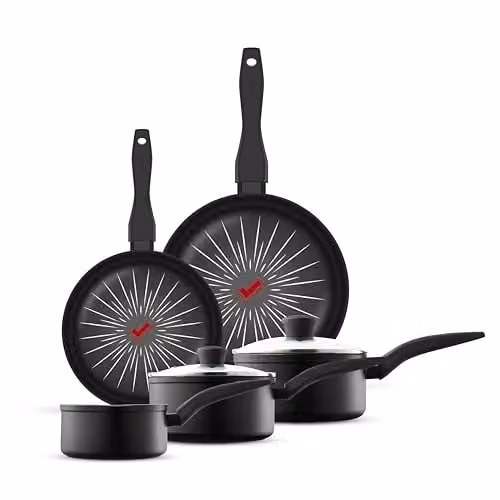 Tower SmartStart Forged 5 Piece Non-Stick Cookware Set in Black