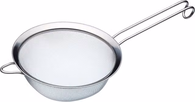 MasterClass Stainless Steel Round Fine Mesh Sieve with Handles, Silver, 18cm