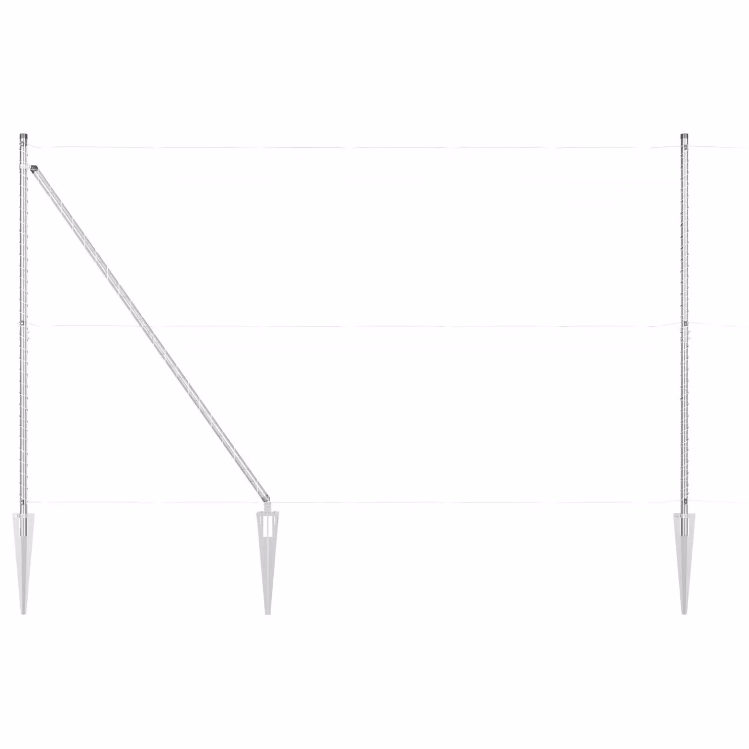 Berkfield Home 26 Piece Galvanised Steel Round Fence Posts with Spike in Silver, H: 180 cm, Diameter: 3.2 cm – 2