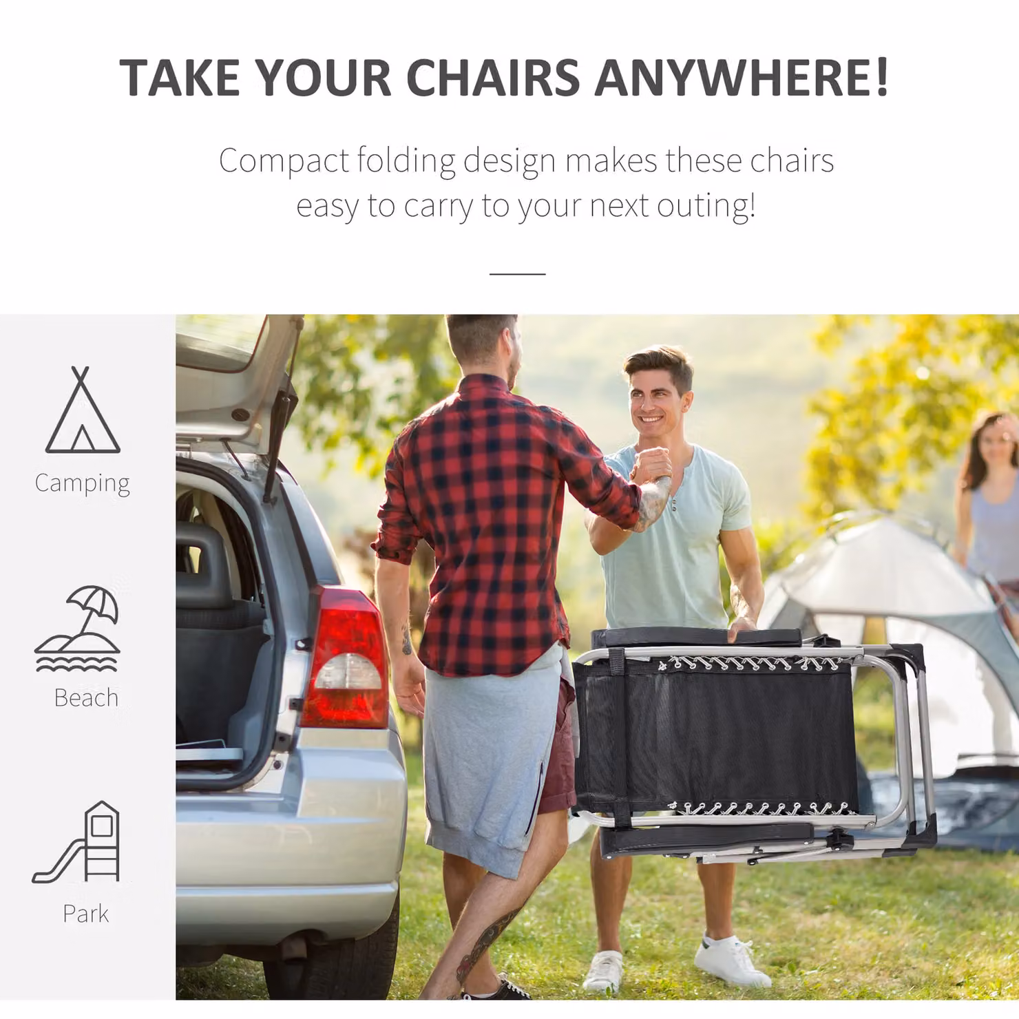 OUTSUNNY 2 Pack Reclining Zero Gravity Folding Lounger Chairs with Weatherproof Cushions in Light Grey – 3