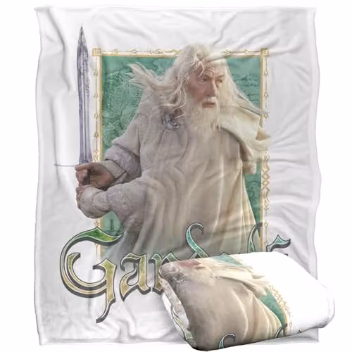 Warner Bros. Lord of the Rings Gandalf Silky Touch Super Soft Fleece Throw Blanket, Multicolour, W: 127.0 cm, H: 152.4 cm – 1