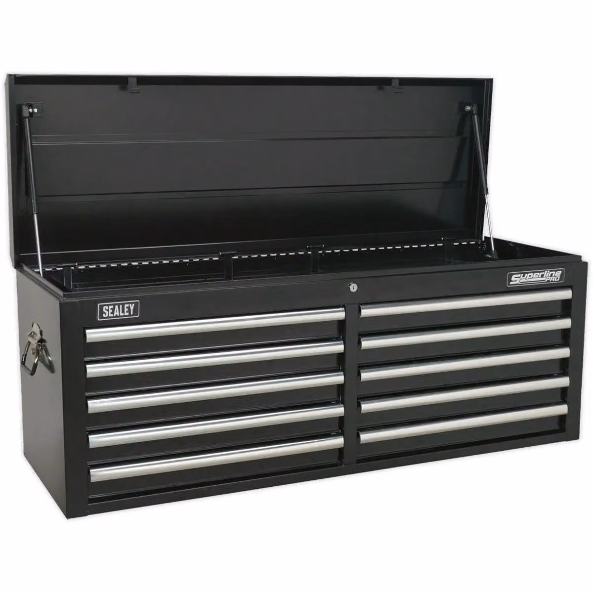 Loops 10 Drawer Lockable Tool Chest Storage Cabinet, Black, W: 126.5 cm, D: 43.5 cm, H: 49 cm – 3